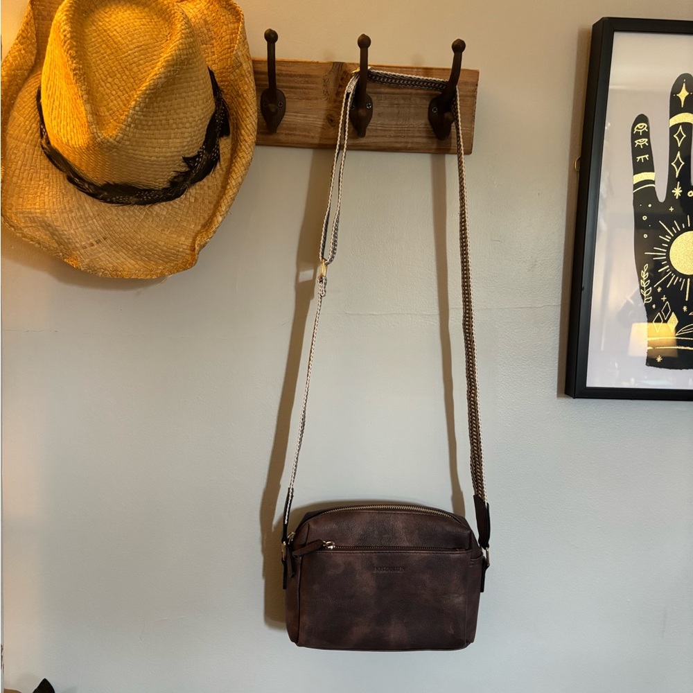 Chic Brown Leather Crossbody Bag